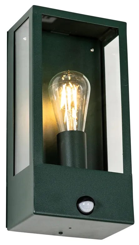 Lampada da parete per esterni verde scuro con sensore di movimento IP44 - Rotterdam