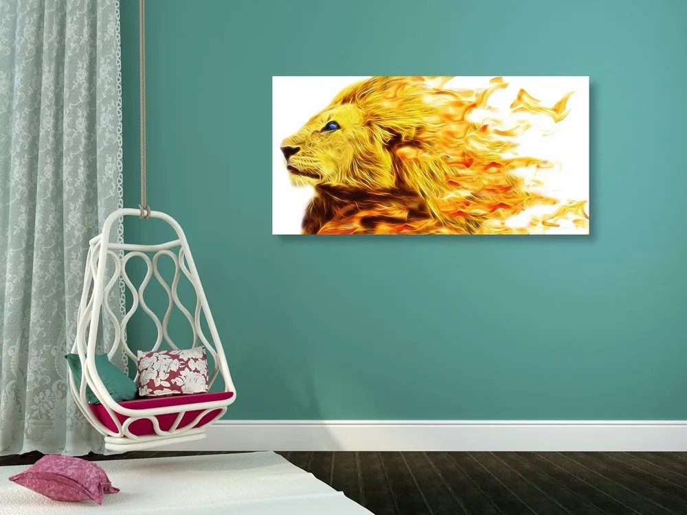 Quadro su tela – Leone infuocato
