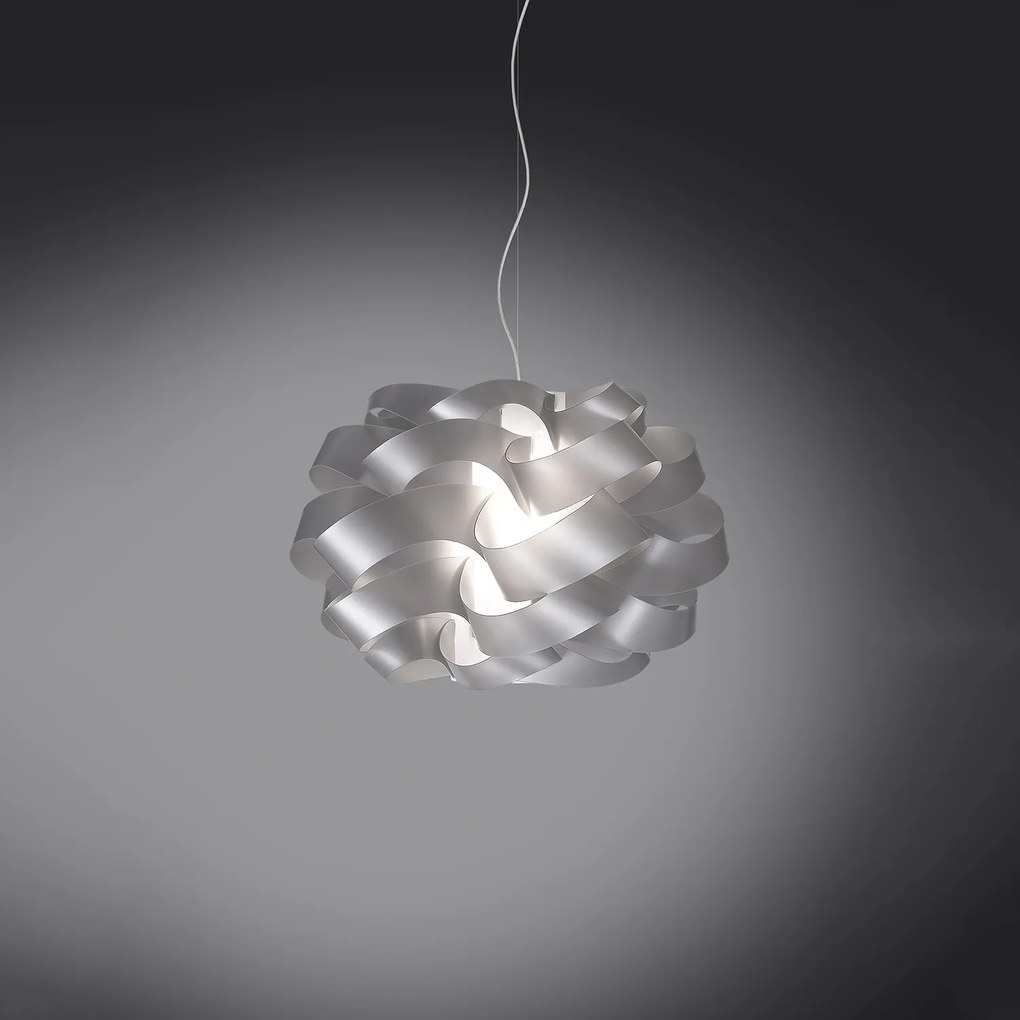 Lampadario Moderno Cloud Polilux ® Argento E Metallo Cromo 2 Luci E27