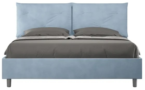 Letto contenitore da 160x190 in microfibra azzurro Appia