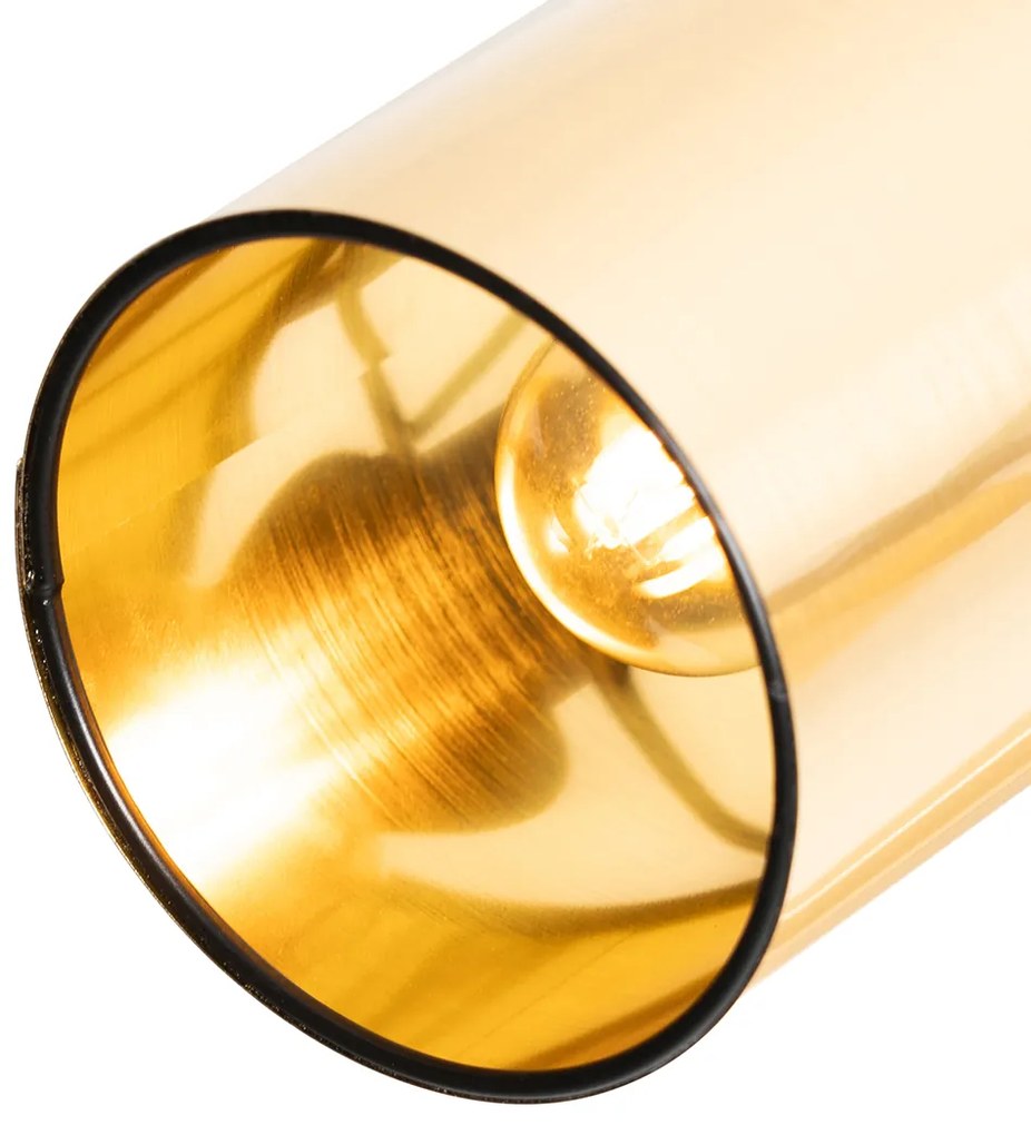 Plafoniera moderna nera e oro 3 luci - Lofty