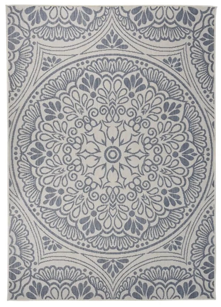 Tappeto Da Esterni A Tessitura Piatta 140x200 Cm Motivo Blu /