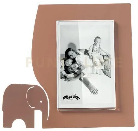 Portafoto elefantino piccolo mocha mousse in ferro e polimetilmetac...