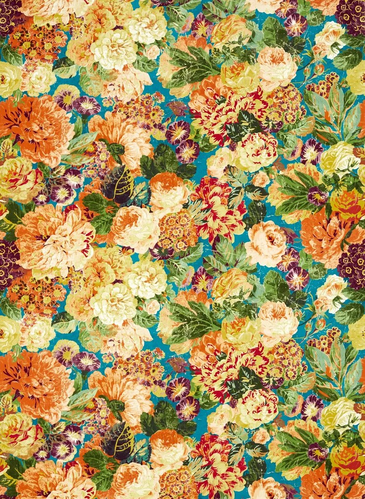 Sanderson Tapete Very Rose and Peony - Kingfisher/ Rowan Ber