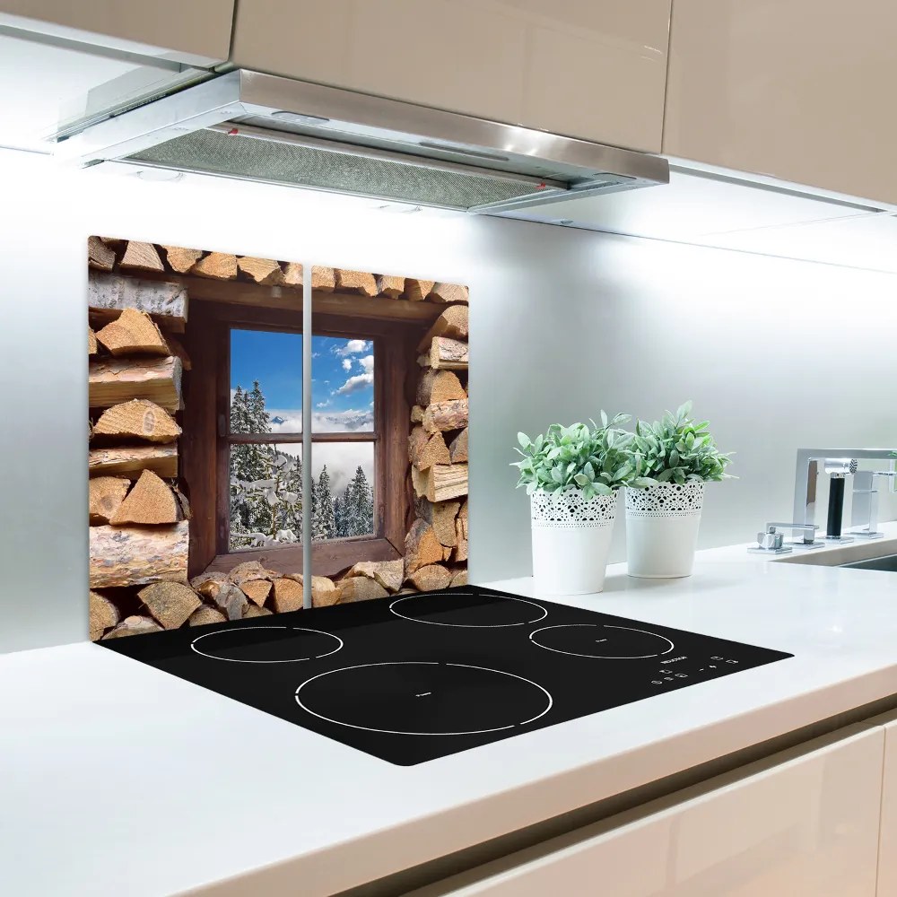 Tagliere in vetro Inverno fuori dalla finestra 60x52 cm