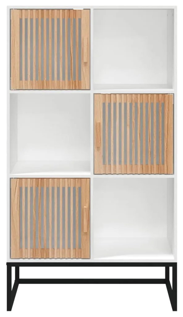 Credenza bianca 70x35x125 cm in legno multistrato