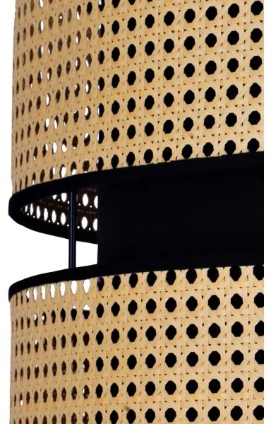 Duolla - Lampadario a sospensione con filo DUO 1xE27/15W/230V diametro 40 cm rattan/nero