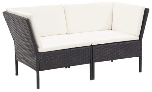 Set Divani da Giardino 8 pz con Cuscini in Polyrattan Nero