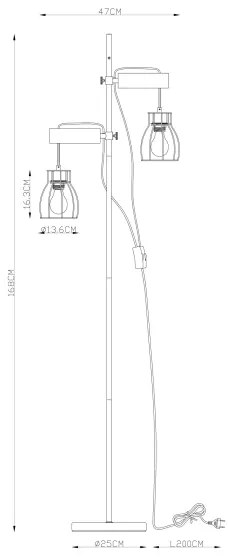 Globo 15326-2SN - Lampada da terra MINA 2xE27/40W/230V