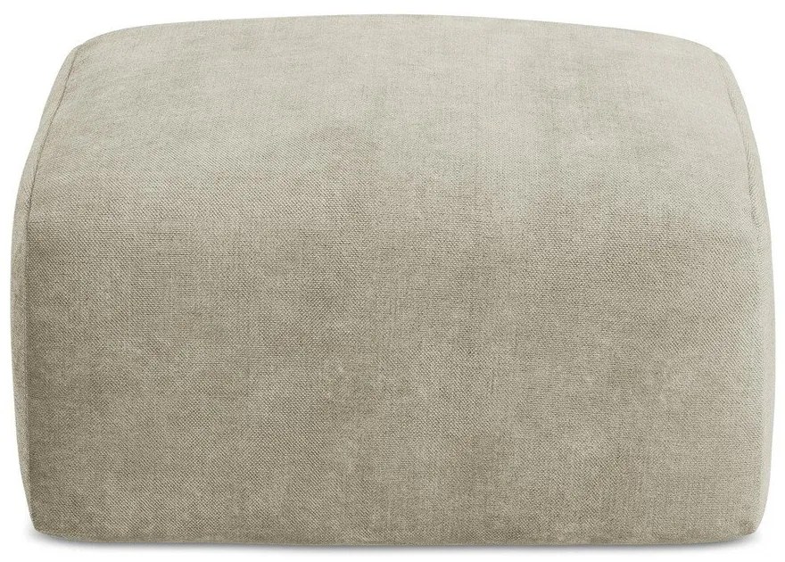 Poggiapiedi beige con rivestimento in ciniglia Leila – Makamii