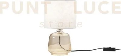 Lume emerald ambra in vetro con paralume in tessuto 1 luce attacco ...