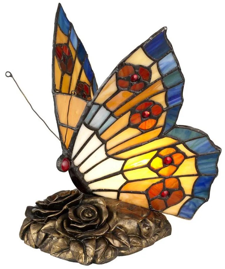 Elstead QZ-OBUTTERFLY-TL - Lampada decorativa LED stile TIFFANY 1xG9/3W/12/230V a forma di farfalla