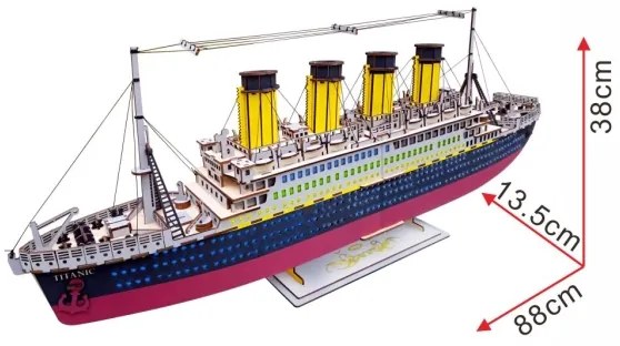 Woodcraft - Puzzle 3D di legno Titanic