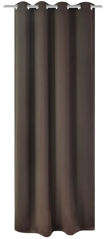 Tenda Oscurante Con Occhielli İn Metallo 270x245 Cm Marrone /