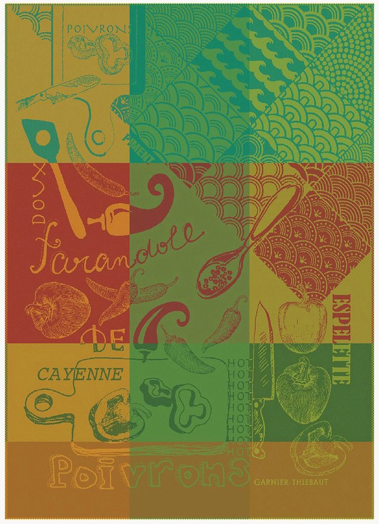 Set di 2 strofinacci jacquard Espelette Tor50 Basque