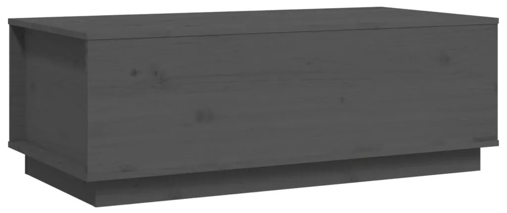 Tavolino da salotto grigio 100x50x35 cm legno massello di pino