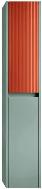 Colonna per mobile bagno Niwa 2 ante P 27 x L 30 x H 160 cm laccato opaco verde timo con vetro paprika