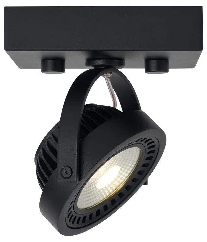 Faretto moderno da superficie nero con LED dimmerabile incluso - Apollo