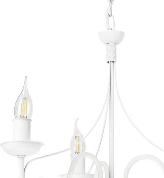 Lampadario a sospensione con catena DONATO 3xE14/40W/230V bianco
