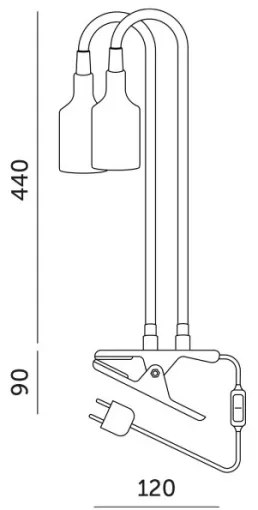 Lampada da tavolo flessibile con clip PLANTY 2xE27/30W/230V bianca per piante