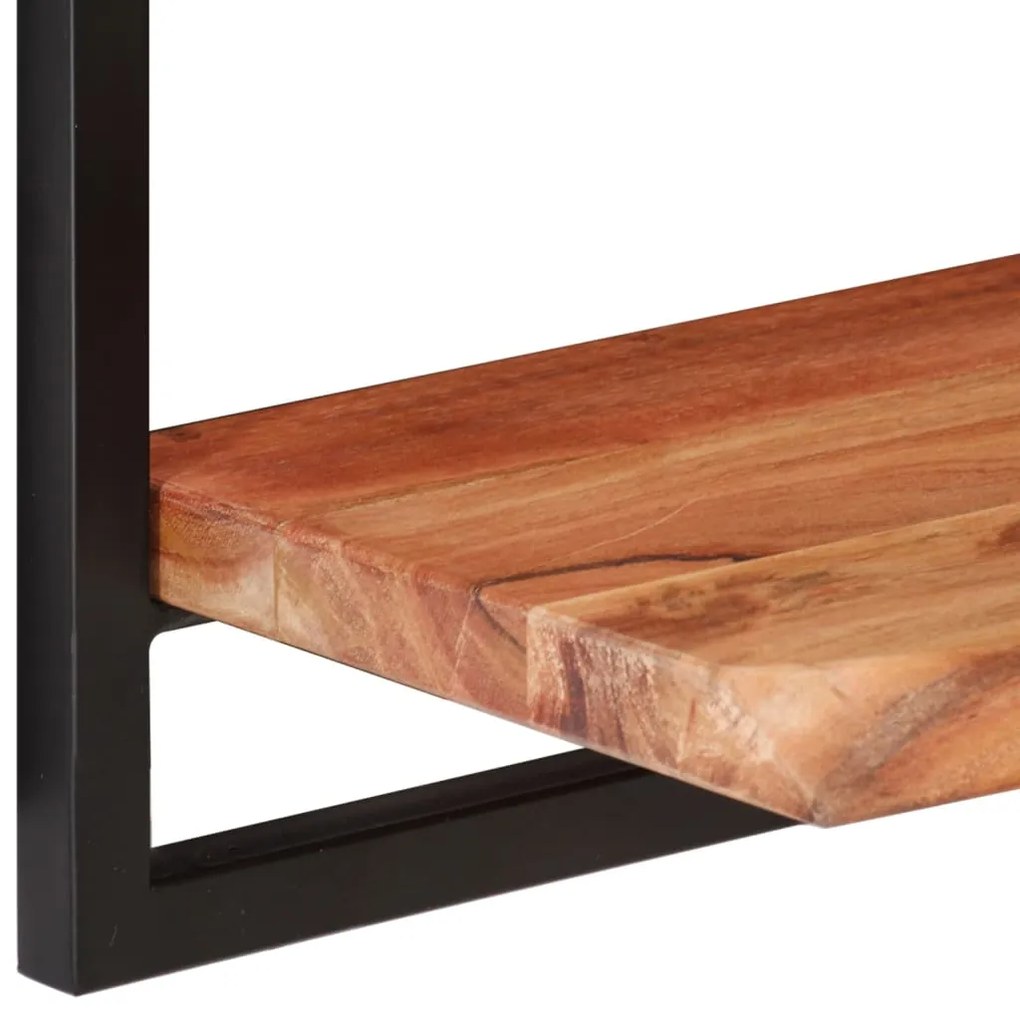Mensole parete 2pz 80x25x35 cm legno massello acacia e acciaio