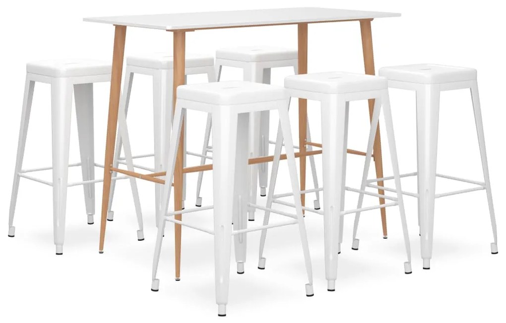 Set Da Bar 7 Pz Bianco /