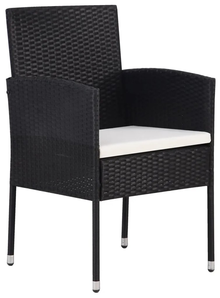 Idaxl set mobili da pranzo per giardino 7 pz nero