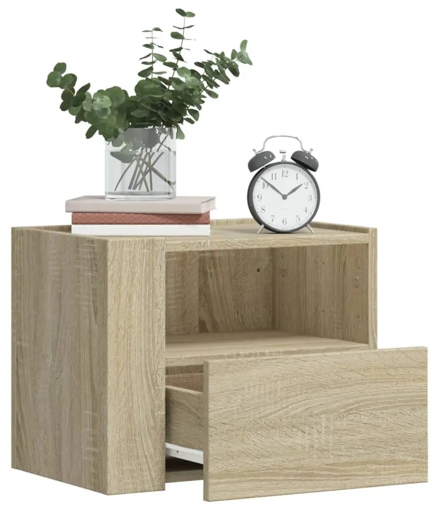 Comodini A Muro 2 Pz Rovere Sonoma 45x30x35 Cm /