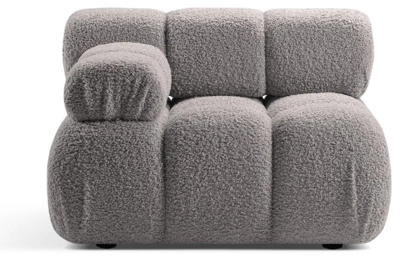 Modulo divano grigio chiaro in tessuto bouclé (angolo sinistro) Bellis - Micadoni Home