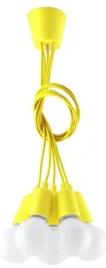 Lampadario su filo DIEGO 5xE27/60W/230V giallo