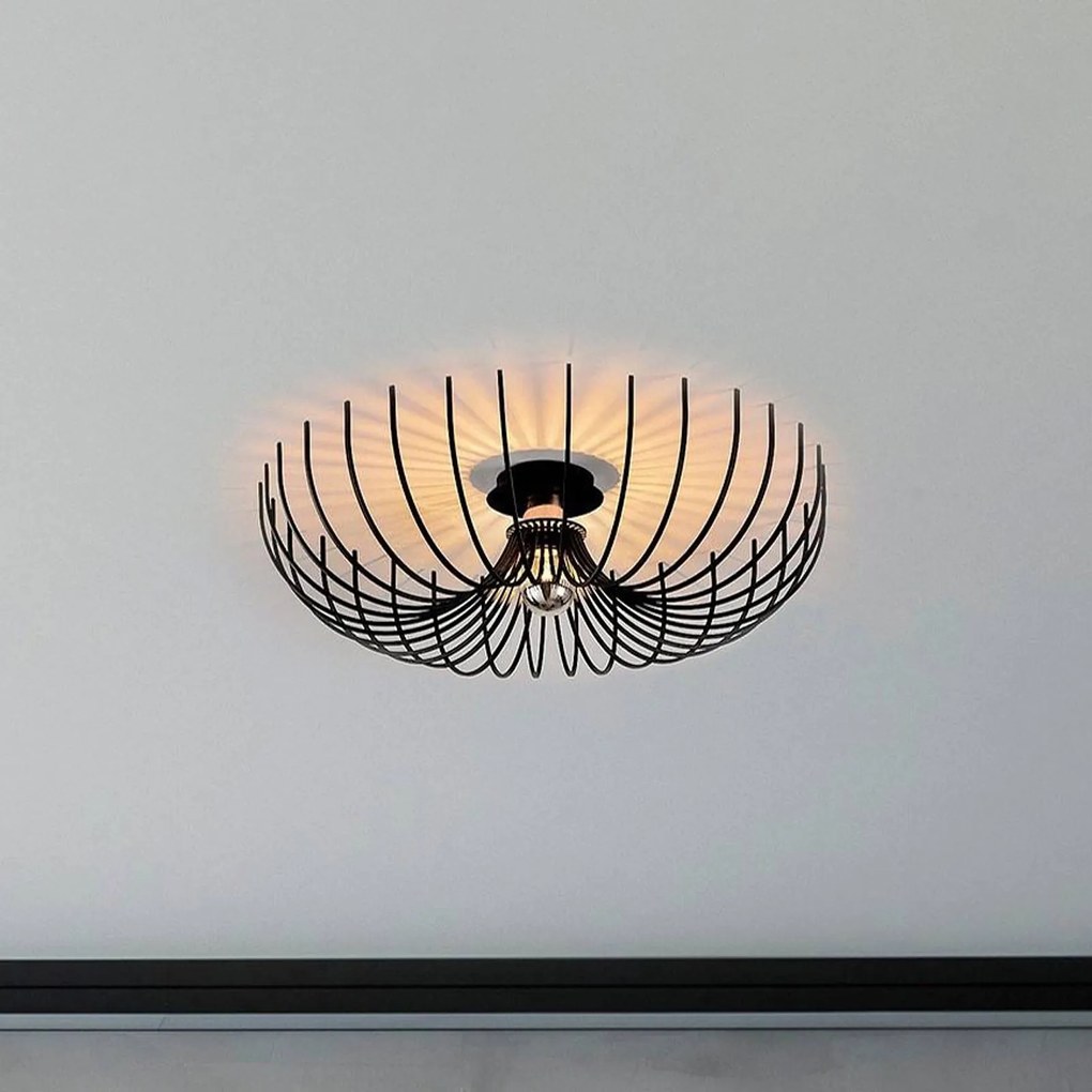 Opviq Plafoniera Aspendos N-639, nero, metallo, Ø 56 cm