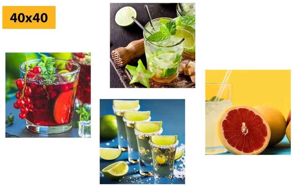 Set di quadri – Drink dai colori vivaci