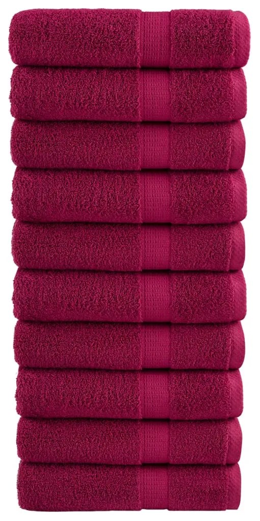 Asciugamani Doccia Solund 10 Pz Bordeaux 70x140 Cm 600gsm /