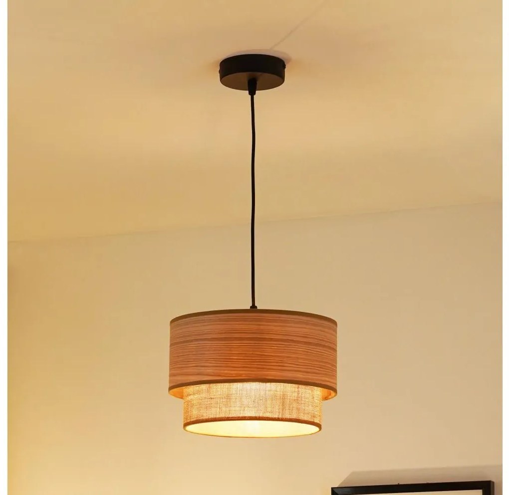 Brilagi - Lampadario Montana Boho 1xE27/15W/230V Ø 25 cm marrone/nero