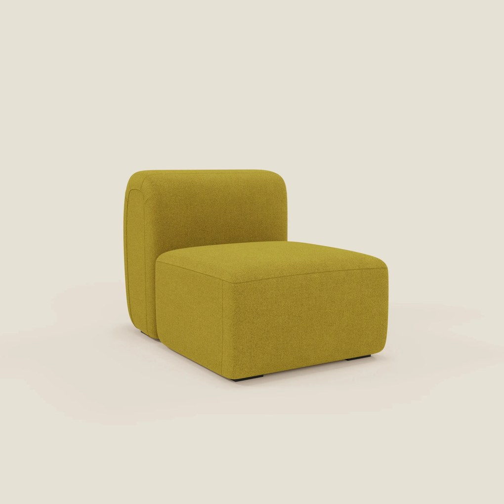 BonBon modulo centrale 70 cm – Poltrona o elemento componibile in tessuto smacchiabile T23 giallo sole