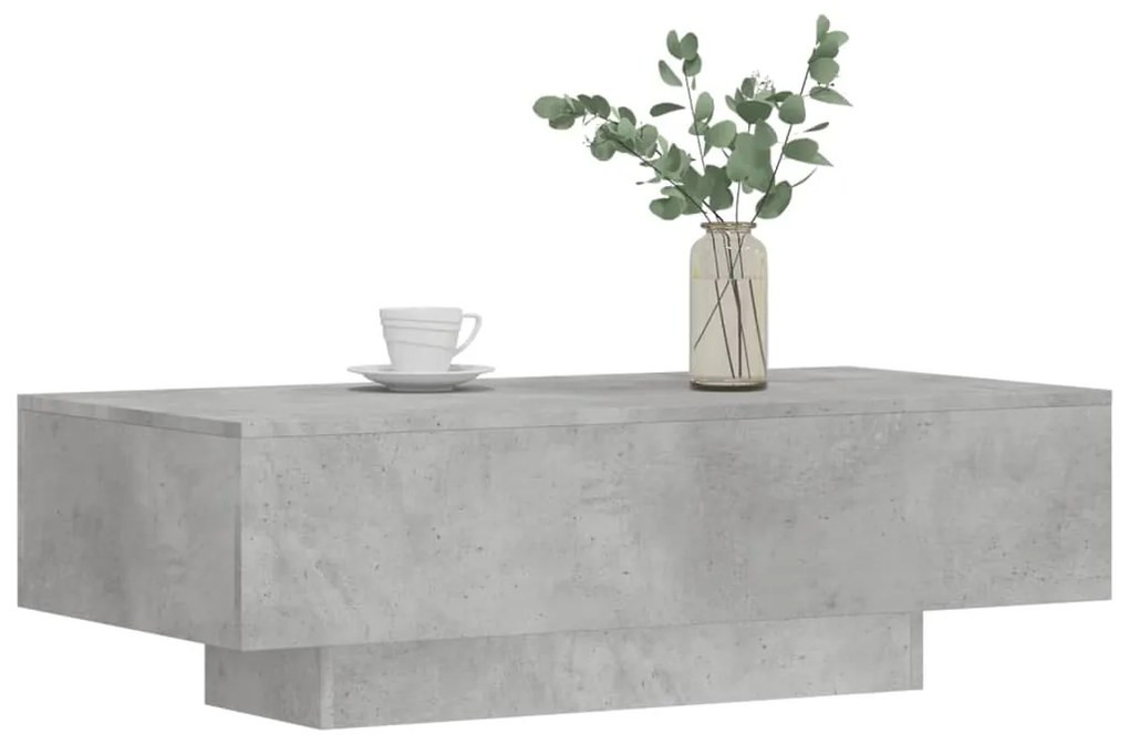 Tavolino salotto grigio cemento 100x49,5x31cm legno multistrato