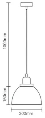 Lampadario a sospensione con filo 1xE27/60W/230V diametro 30 cm
