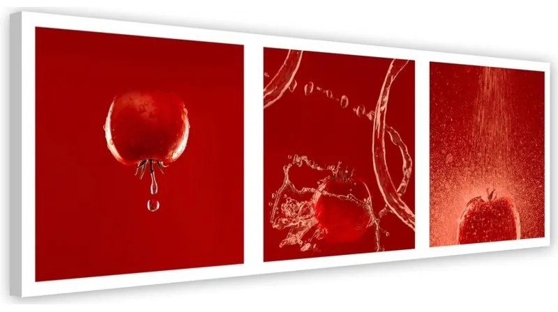 Quadro su tela, Pomodori rossi in acqua  Dimensioni 150x50