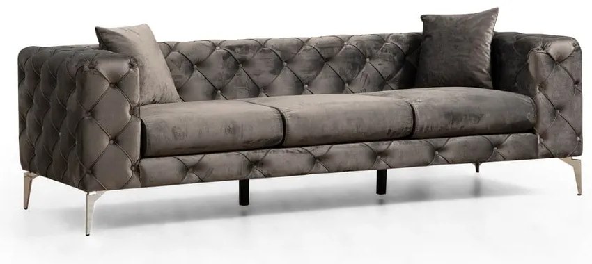 Divano in velluto grigio scuro 237 cm Como - Balcab Home