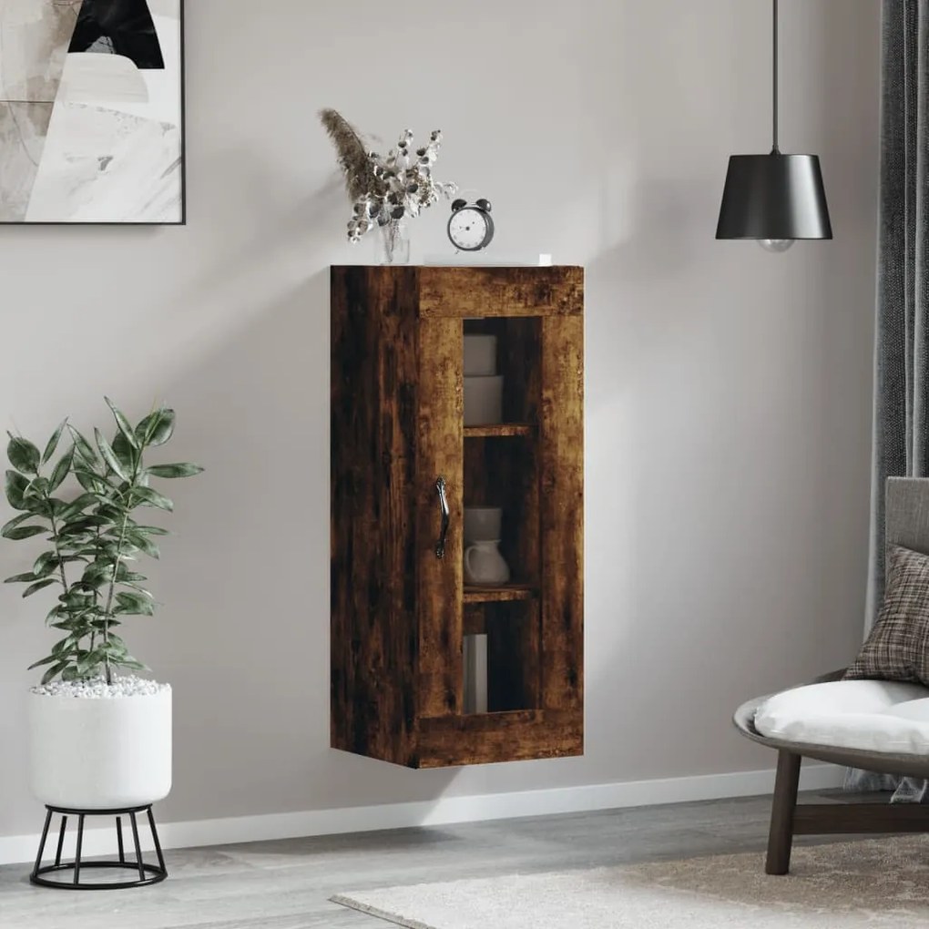 Mobile A Parete Rovere Fumo 34,5x34x90 Cm /