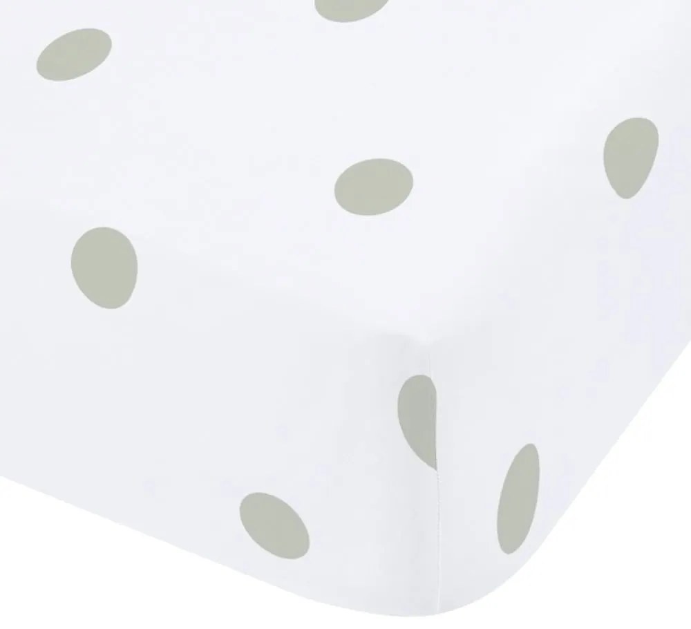 Lenzuolo con angoli bianco e verde in flanella 135x190 cm Polka Dot – Catherine Lansfield