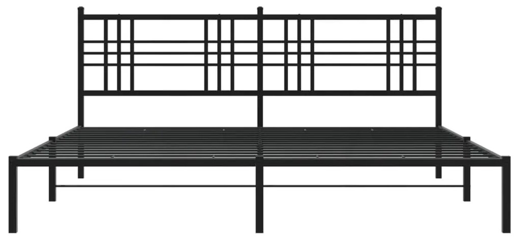 Giroletto con testiera in metallo nero 193x203 cm