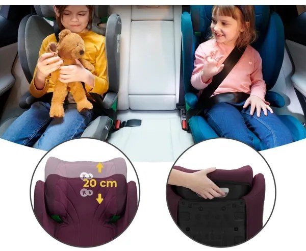 KINDERKRAFT - Seggiolino auto JUNIOR FIX 2 (100-150 cm) Cherry pearl