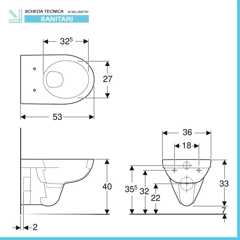 Sanitari sospesi Geberit con brida e copriwater originale   Selnova