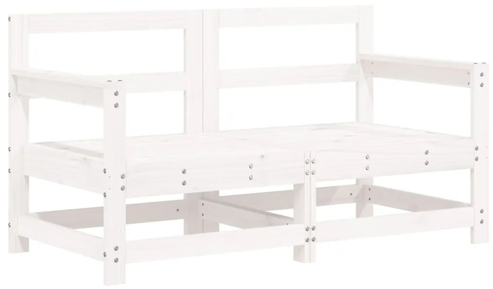 Set Salotto da Giardino 7 pz Bianco in Legno Massello di Pino