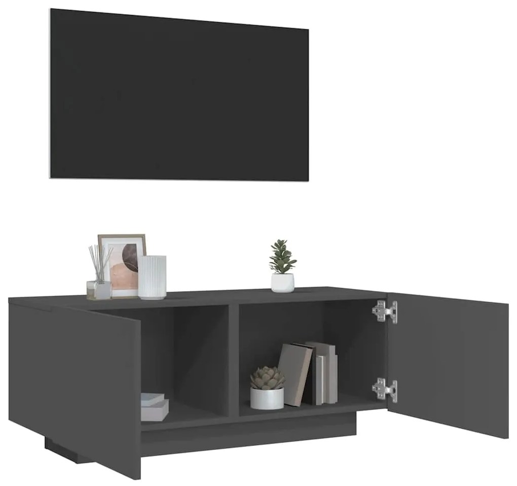 Mobile Porta Tv Grigio 100x35x40 Cm İn Legno Multistrato /