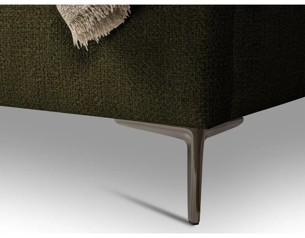 Letto matrimoniale imbottito verde scuro con rete inclusa 140x200 cm Makana – Makamii