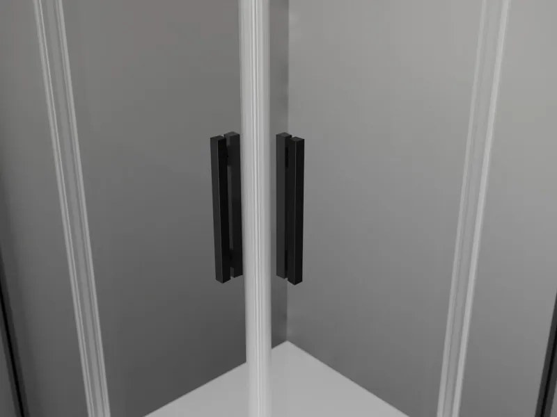 Mexen Exo-S Duo cabina doccia quadrata scorrevole 80 x 80 cm, trasparente, nera - 8111-080-080-70-00