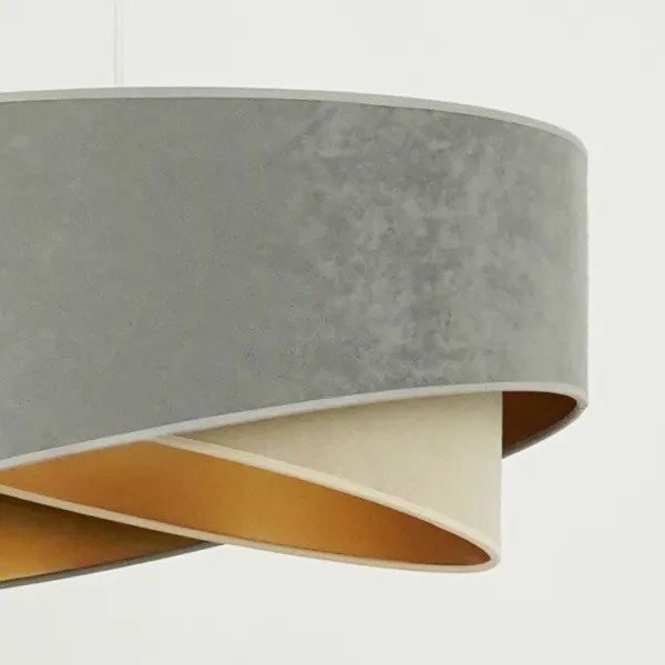 Brilagi - Lampadario LED a sospensione con filo LYRA 1xE27/15W/230V grigio/beige/oro