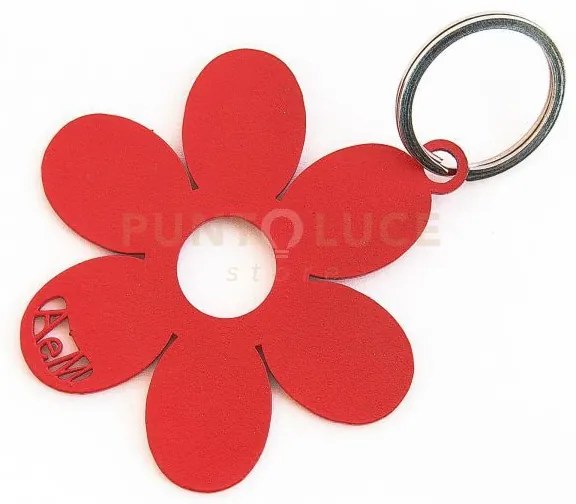 Portachiavi di design fiorellino rosso